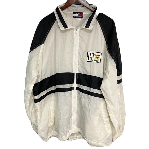 Vintage Tommy Hilfiger Men’s Windbreaker Jacket Embroidered Striped‎ Size XL - Picture 1 of 7